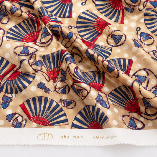 قماش حرير جاكار فاخر | Jacquard Silk Fabric – غيمة Ghaimah