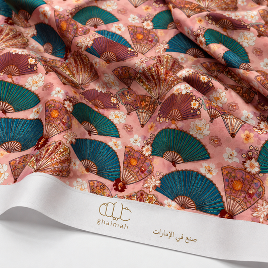 قماش حرير جاكار فاخر | Jacquard Silk Fabric – غيمة Ghaimah