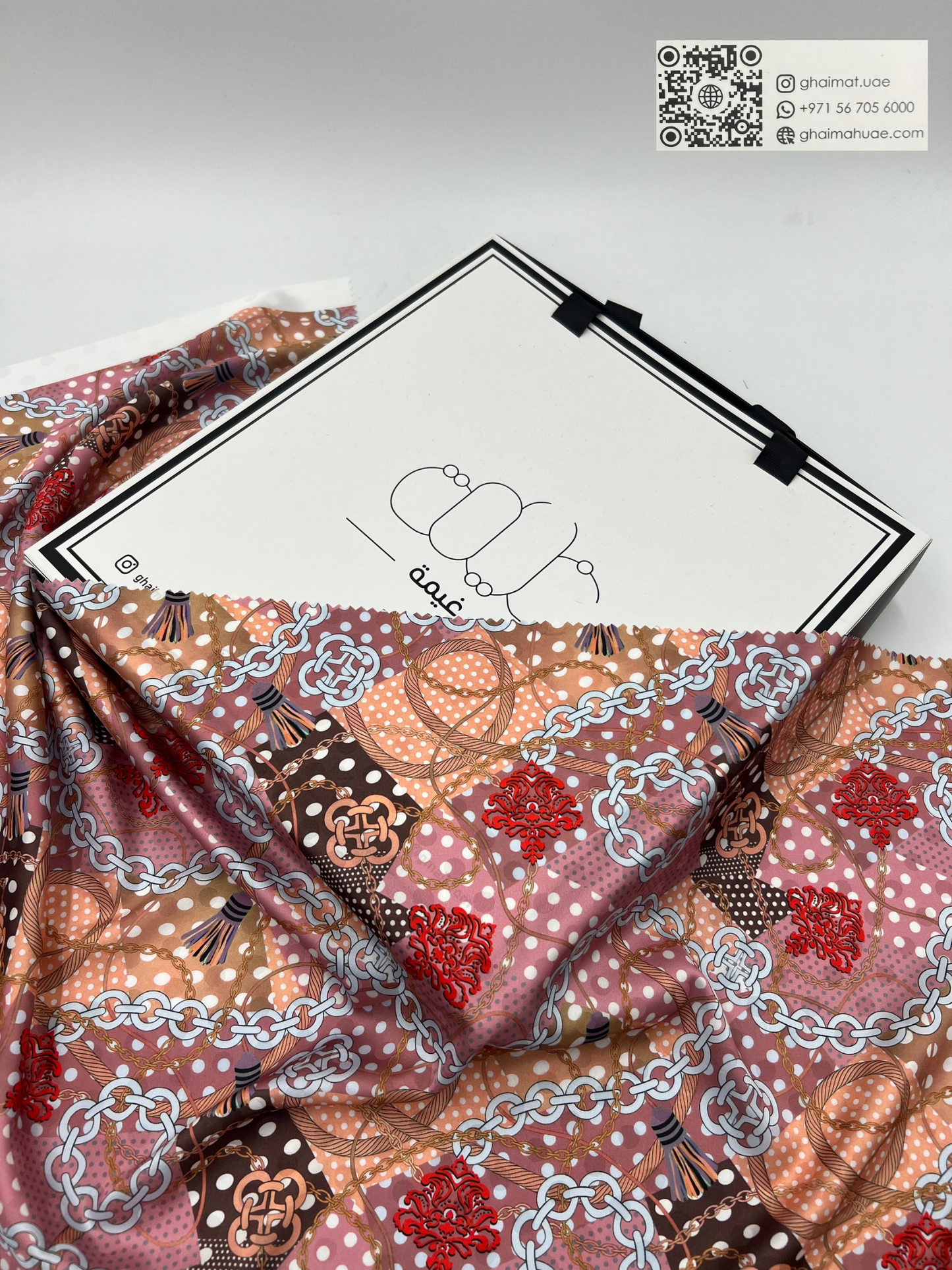 قماش حرير جاكار فاخر | Jacquard Silk Fabric – غيمة Ghaimah