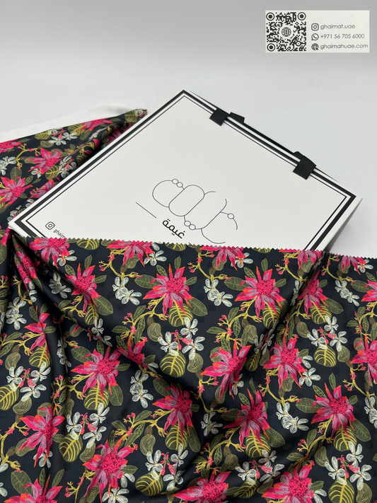 قماش حرير جاكار فاخر | Jacquard Silk Fabric – غيمة Ghaimah